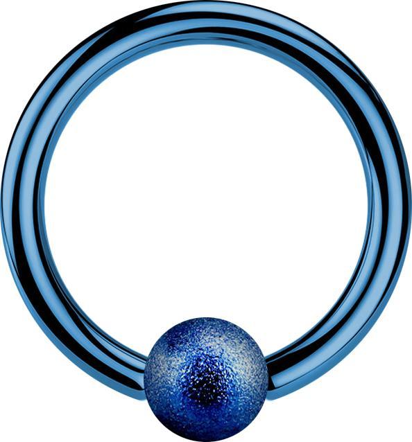 Produktbild Star Piercing Micro Ball Closure Ring dunkelblau gesprenkelt (ohne Messing, Chirurgenstahl 316L)