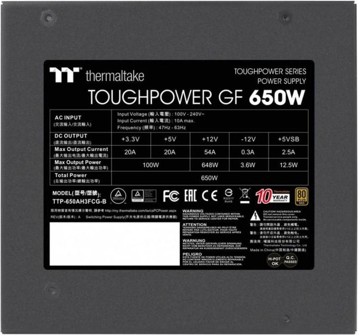 Produktbild Thermaltake Toughpower GF1 (650 W)