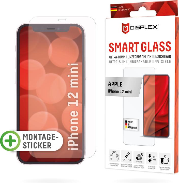 Productafbeelding Displex Smart Glass, Displayschutzfolie (1 Stuk, Apple iPhone 12 mini)