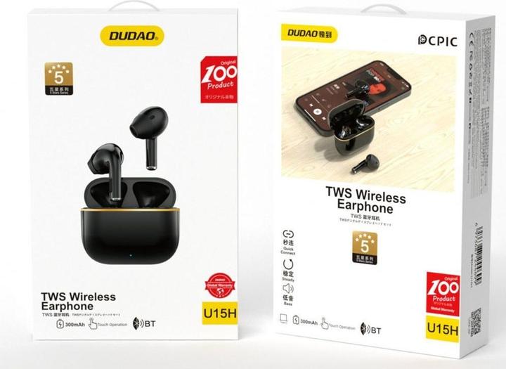 Produktbild Dudao U15H TWS Bluetooth 5.1 Kabellose schwarze Kopfhörer (120 h, Kabellos)