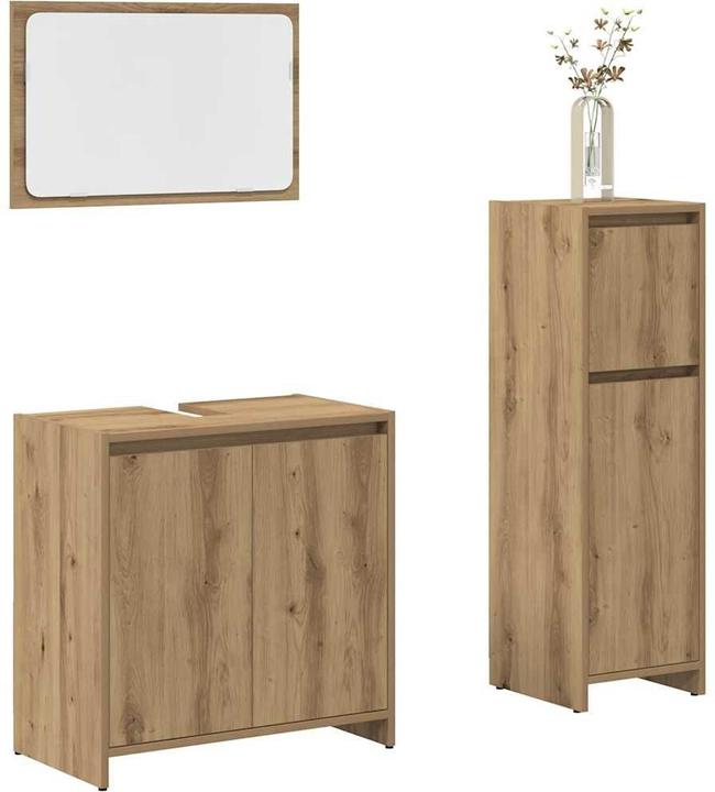 Produktbild VidaXL 3-tlg. Badmöbel-Set Artisan-Eiche Holzwerkstoff Badmöbelset