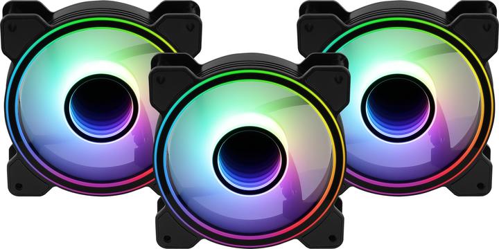 Actual product image AeroCool Mirage 12 ARGB Pro Computer Case Cooling Kit 12 cm Black (120 mm, 3 x)