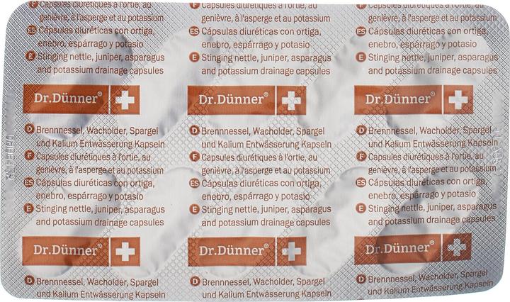Nutritional values and ingredients Dr. Dünner Essenza Nettle Drainage Capsules (1 Piece, Capsules, 58 g)