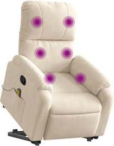 Image du produit VidaXL Fauteuil de massage avec fonction releveur Fauteuil de télévision beige microfibre