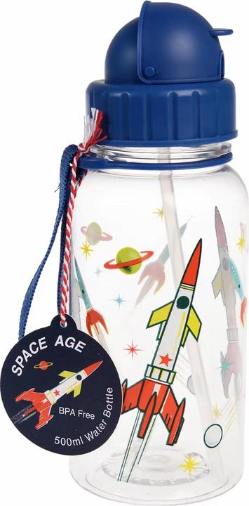 Immagine prodotto Rex London Borraccia per bambini con cannuccia 500 ML - Space Age clear (0.50 l)