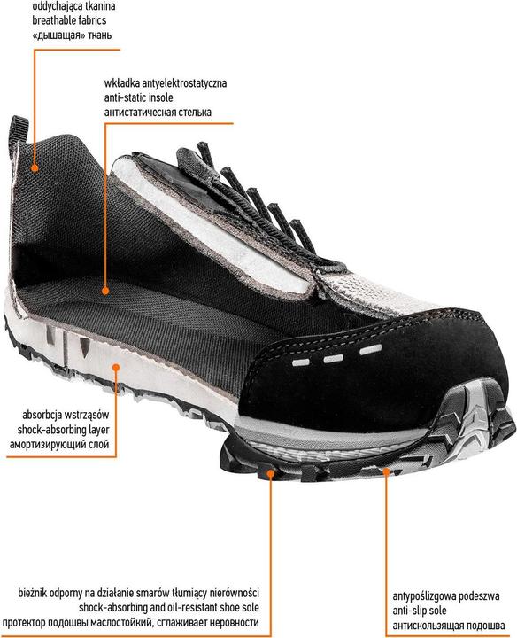 Produktbild Neo Tools Professional low shoes O1 without metal gray size 40 (82-731) (O1, 40)