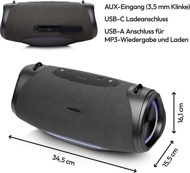 Actual product image Medion LIFE® P61762 Portable Bluetooth® speaker (47 h)
