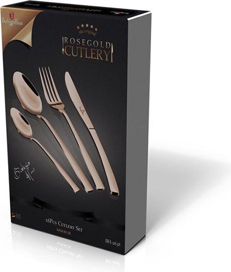 Actual product image BerlingerHaus Metallic Line Rose Gold 16-piece Cutlery Set (16 Piece, Cutlery set)