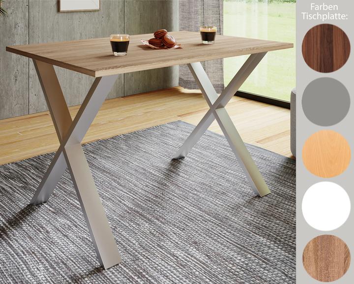 Actual product image VCM Wood dining table Xona X Silver (80 x 50 x 76 cm)