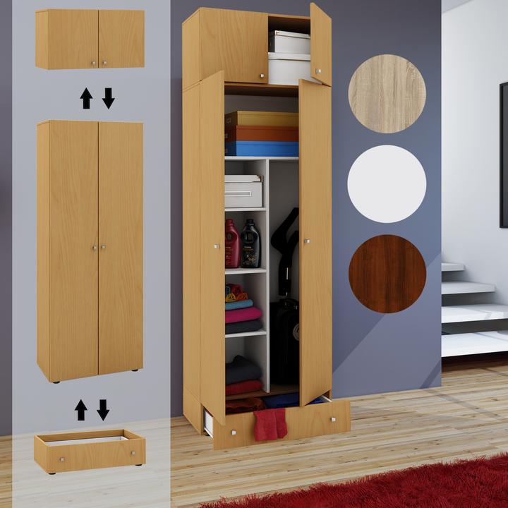 Immagine prodotto VCM Holz Besen Putzschrank Serie Vandol mit Drehtüren (70 x 40 cm)