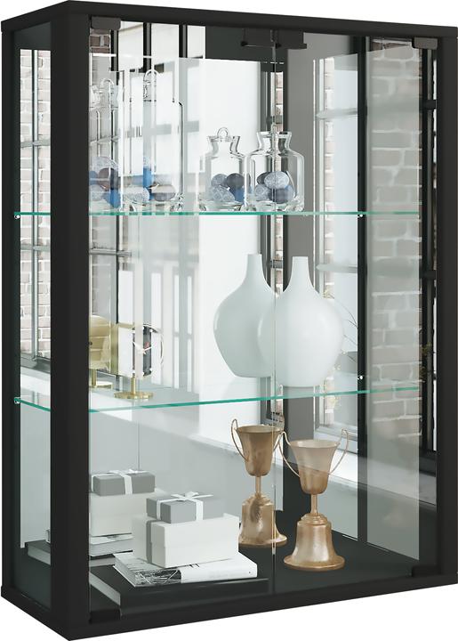 Actual product image VCM Wall Display Case Collectable Glass Display Case Wall Display Case Shelf Cabinet Glass Hanging (60 x 25 x 80 cm)