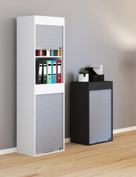 Actual product image VCM Office cabinet filing cabinet roller shutter cabinet wood "Aktos XL" (50 x 40 x 186 cm)