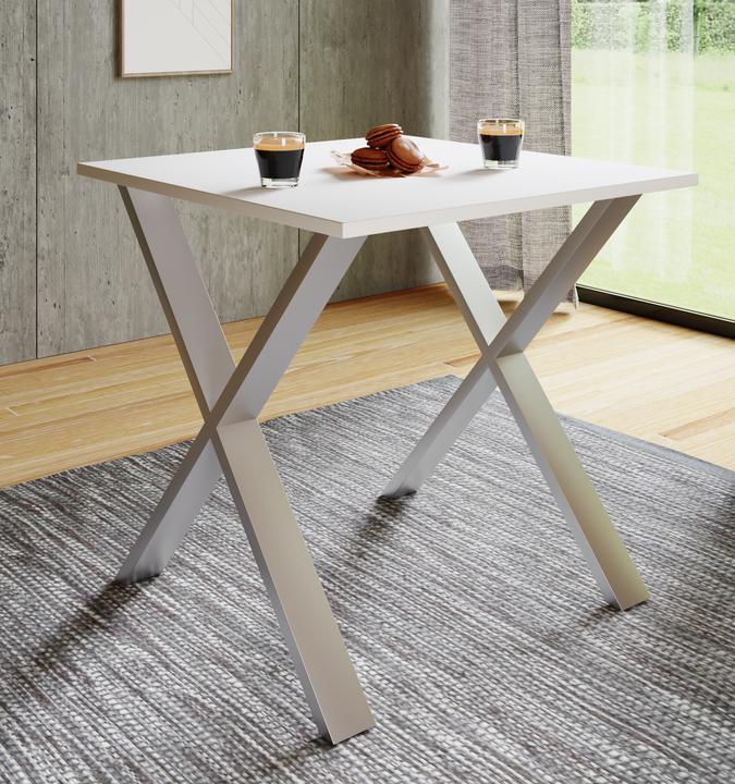 Actual product image VCM Wood dining table Xona X Silver (80 x 50 x 76 cm)