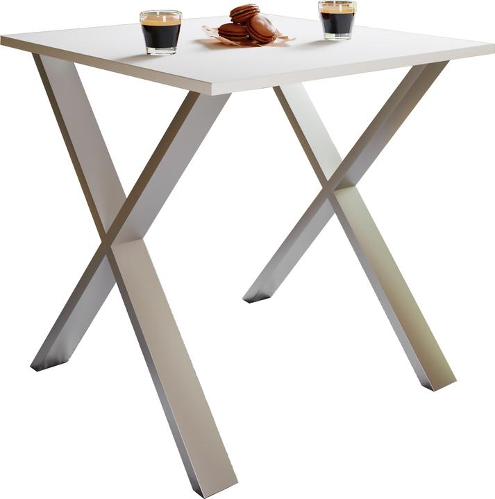 Actual product image VCM Wood dining table Xona X Silver (80 x 50 x 76 cm)