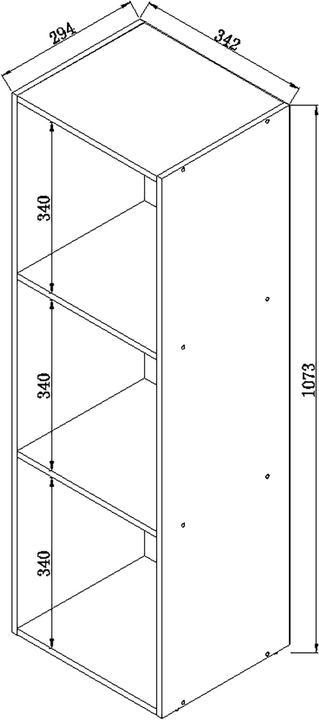 Actual product image VCM Wood office file shelf Offas 3 compartments (34 x 30 x 107 cm)
