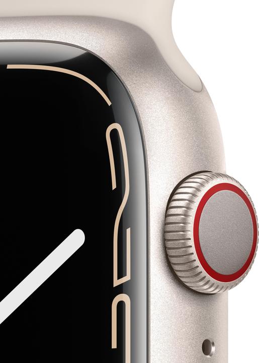 Produktbild Apple Watch Series 7 GPS + Cellular 45mm Starlight Aluminium Case with Starlight Sport Band Regular (38 mm)