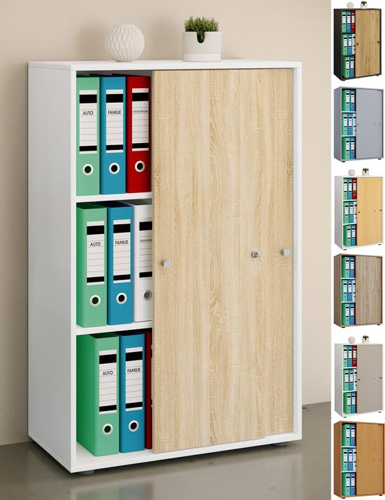 Produktbild VCM Büroschrank Schiebetüren Lona 3fach (70 x 37 x 111 cm)
