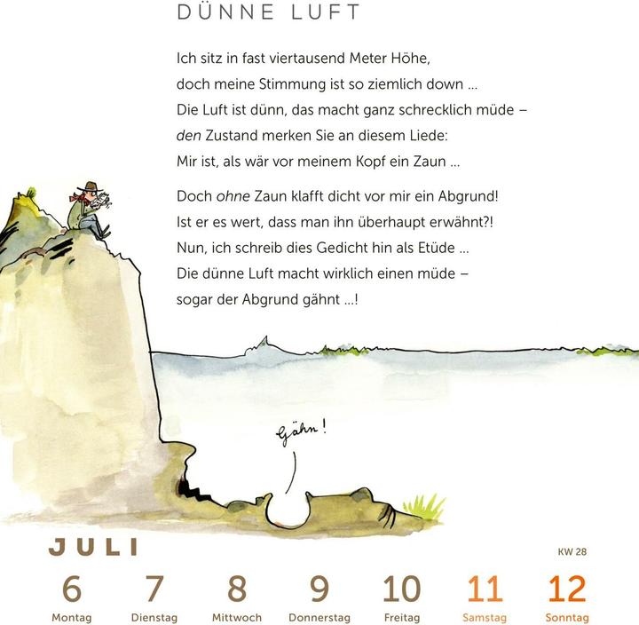 Immagine prodotto Heinz Erhardt – Literarischer Wochenkalender 2026 (Copertina rigida, Tedesco)