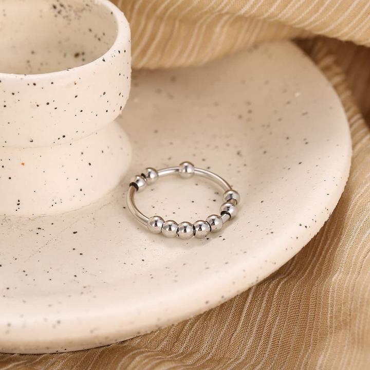 Actual product image Noya Anti-Stress Fidget Finger Ring - Silber (3er Set)