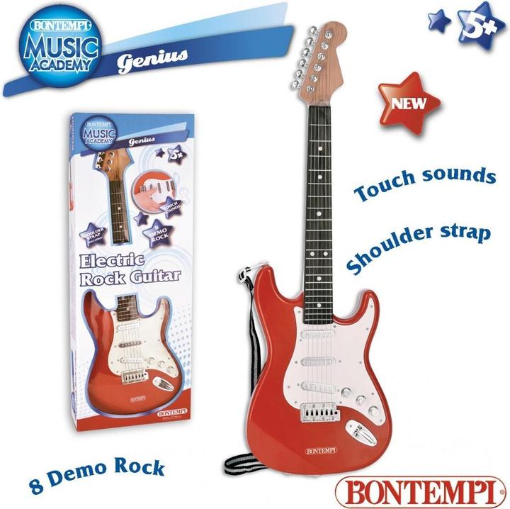 Produktbild Bontempi E-Gitarre Rot mit Gitarrengurt
