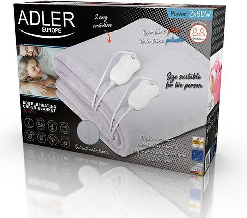 Image du produit Adler AD 7426 Couverture chauffante Chauffe-lit électrique Polaire, polyester (150 x 160 cm)