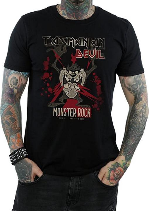 Immagine prodotto Looney Tunes Maglietta in cotone Monster Rock Tasmanian Devil Uomo (M)
