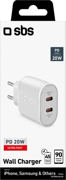 Image du produit SBS Chargeur mural USB-C (20 W)
