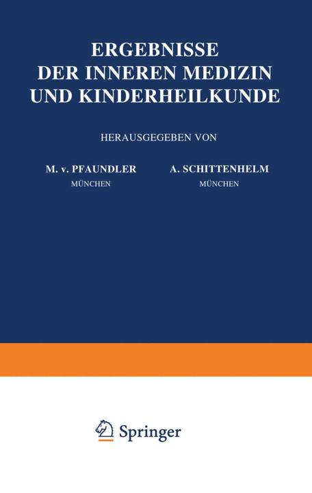 Actual product image Ergebnisse der Inneren Medizin und Kinderheilkunde (A. Schittenhelm, M. v. Pfaundler, 1942)