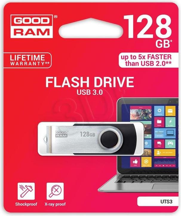 Image du produit Goodram Lecteur flash USB UTS3 (128 Go, USB-A)