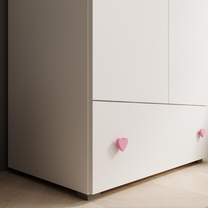 Produktbild ADRK Furniture Schrank Emily mit Drehtüren und einem griff in Herzform (rosa) (80 cm)