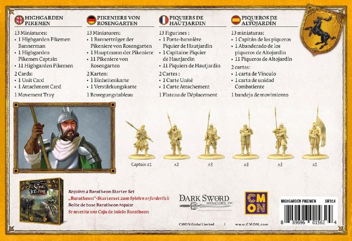 Produktbild Cmon A Song of Ice & Fire - Highgarden Pikemen (Pikeniere von Rosengarten) (Spanisch)