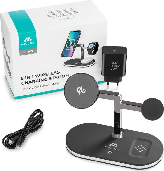 Actual product image Misura MH07 Wireless charging station 5-in-1 BLACK