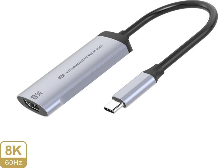 Actual product image Conceptronic Adapter USB-C -> 2.1 HDMI Adapter 8K 60Hz grey (USB-C, HDMI, 3.02 cm)