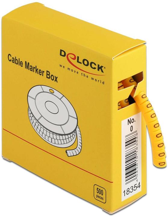 Actual product image Delock Cable marking no. 0, yellow 500 pieces