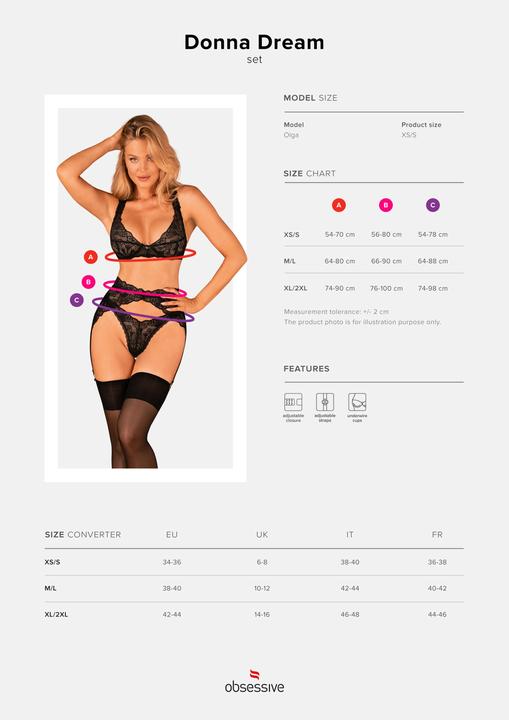 Produktbild Obsessive Donna Dream 3-Teiliges Set Xl/Xxl (L, XL)