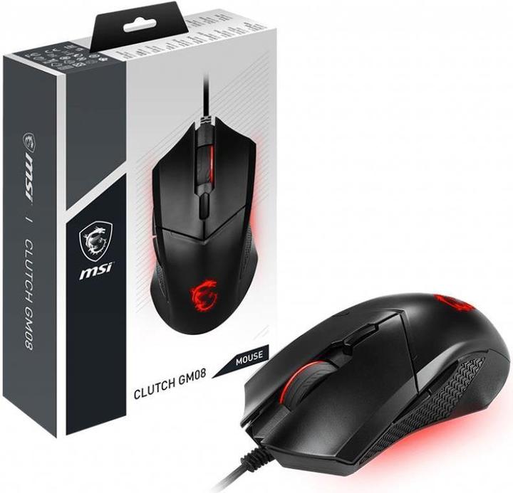 Produktbild MSI Clutch GM08 Computer Mouse USB Type A Optical 4200 DPI For both hands (Kabelgebunden)