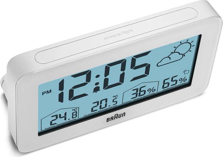 Produktbild Braun BC13WP digitaler Wecker m. Wetterstation