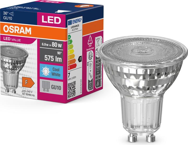 Actual product image Osram LED Spot Value (GU10, 6.90 W, 575 lm, 1 x, F)