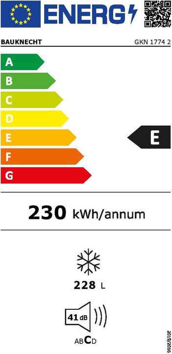 Energie-Label Bauknecht GKN 1774 2 (Freistehend, 228 l)