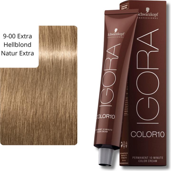 Produktbild Schwarzkopf Professional Igora Color10 Haarfarbe (9-00 Extra Hellblond Natur Extra)