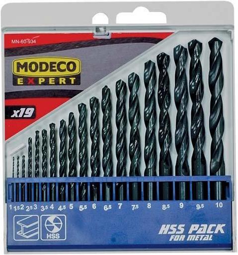 Produktbild Modecom drill for metal HSS cylindrical 1.5 2 7 4.5 4 5.5 5 1 3 2.5 3.5 6 10 6.5 7.5 8 8.5 9 9.5 mm set (MN- (1,5 - 10 mm)