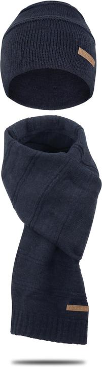 Actual product image Normani Winter set "Montreal" with hat and scarf blue mottled (One size)