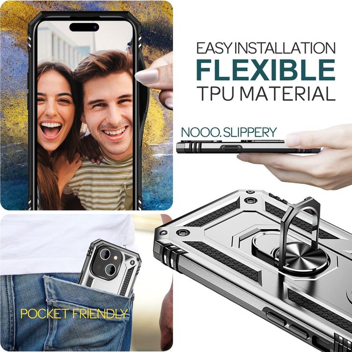 Immagine prodotto Nalia Coperchio ad anello antiurto in stile militare (Apple iPhone 15 Plus)