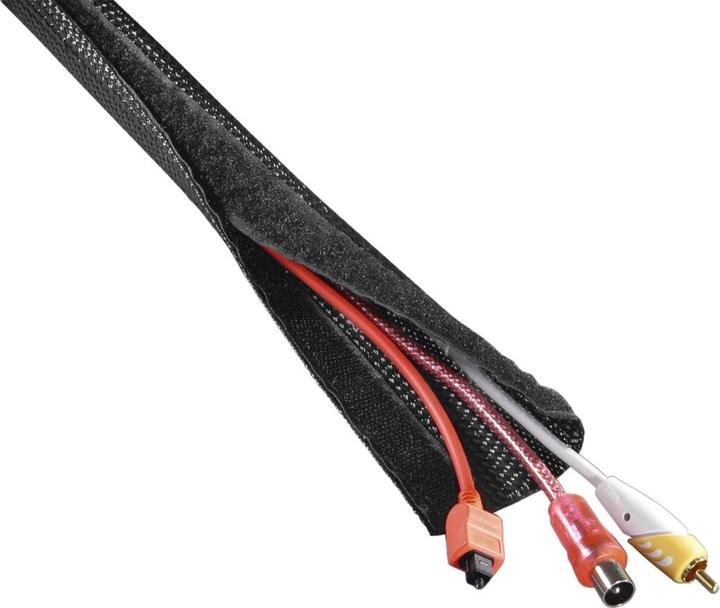 Productafbeelding Hama Flexibele stoffen beschermslang, universeel, 20 - 40 mm, 1,8 m, zwart (Kabeldoorvoer, 180 cm)