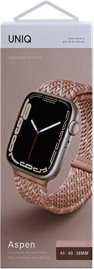 Actual product image Uniq Apple 4/5/6/7/8/SE Smart Watch Strap, Pink, 38/40/41mm (38 mm, 40 mm, 41 mm, Weavex™)