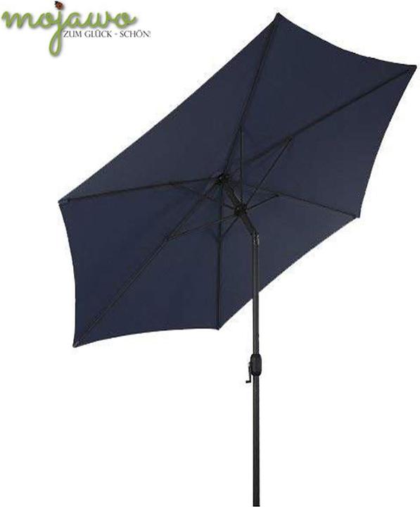 Actual product image Mojawo Alu Gartenschirm Ø 3m – Knickbarer Sonnenschirm UV30 Kurbel Blau