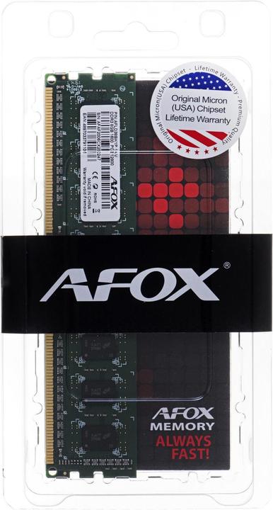 Actual product image AFOX DDR3 8G 1600 UDIMM memory module 8 GB 1600 MHz LV 1.35V (1 x 8GB, 1600 MHz, DDR3-RAM, DIMM)