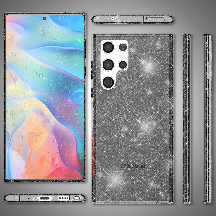 Produktbild Nalia Klare Glitzer Silikon Handyhülle (Samsung Galaxy S22 Ultra)