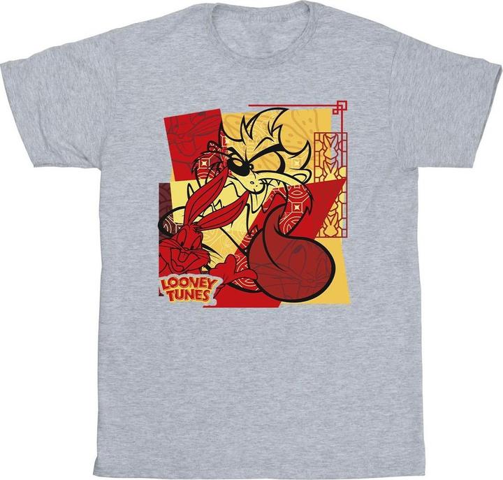 Actual product image Looney Tunes Mens Taz Bugs Rabbit New Year T-Shirt (L)