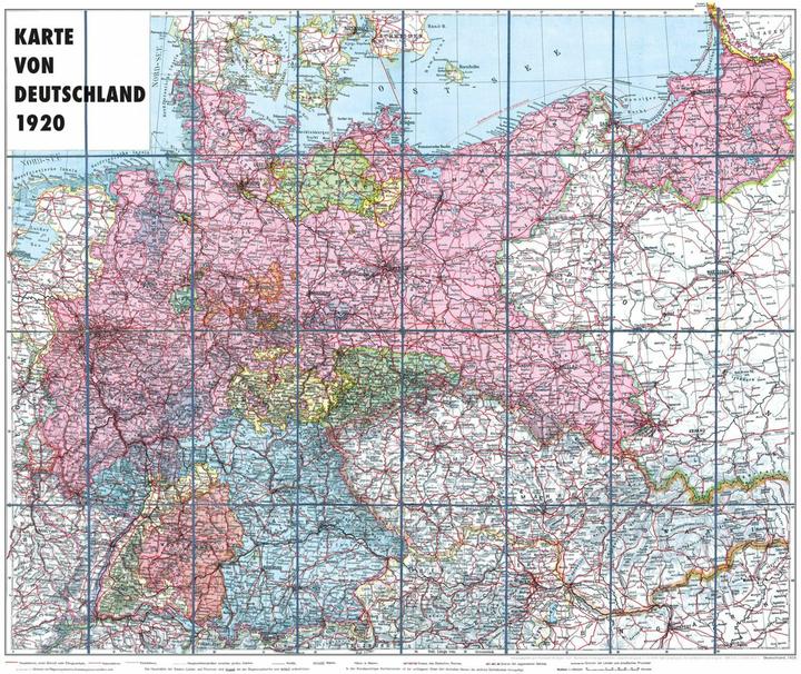 Produktbild Karte von DEUTSCHLAND - 1920 (gerollt)